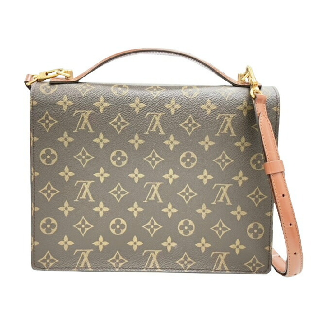 LOUIS VUITTON Monceau Monogram Handbag Shoulder Bag Business Briefcase Brown